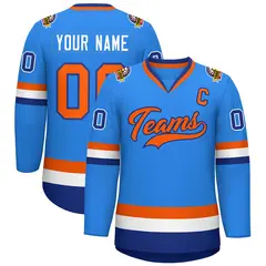 Classic Style Hockey Jersey Powder Blue Orange-Royal 1