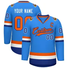 Classic Style Hockey Jersey Powder Blue Orange-Royal 1