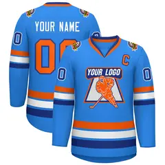 Classic Style Hockey Jersey Powder Blue Orange-Royal 1