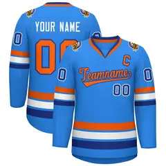 Classic Style Hockey Jersey Powder Blue Orange-Royal 1