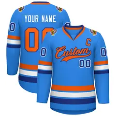 Classic Style Hockey Jersey Powder Blue Orange-Royal 1