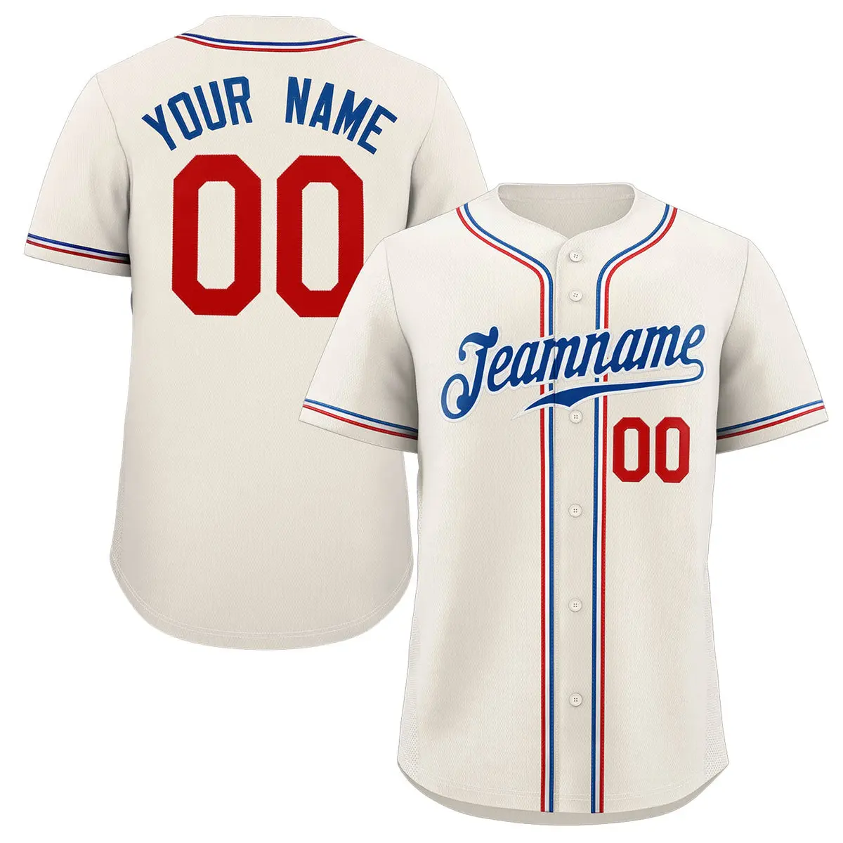 Classic Style Khaki Royal-White Baseball Jersey