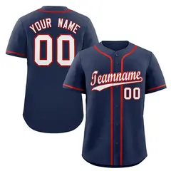 Classic Style Navy White-Red Baseball Jersey