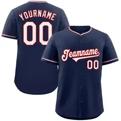 Classic Style Navy White-Red Baseball Jersey 1
