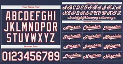 Classic Style Navy White-Red Baseball Jersey 3