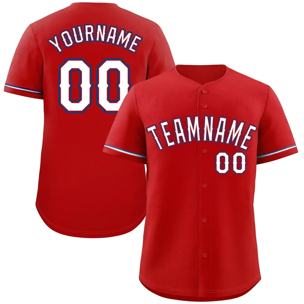 Classic Style Red White-Navy Baseball Jersey