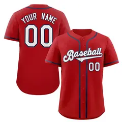 Classic Style Red White-Navy Baseball Jersey