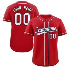 Classic Style Red White-Navy Baseball Jersey