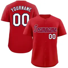 Classic Style Red White-Navy Baseball Jersey 1