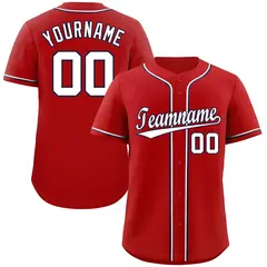 Classic Style Red White-Navy Baseball Jersey 1