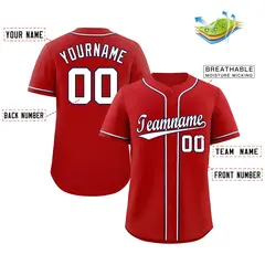 Classic Style Red White-Navy Baseball Jersey 2
