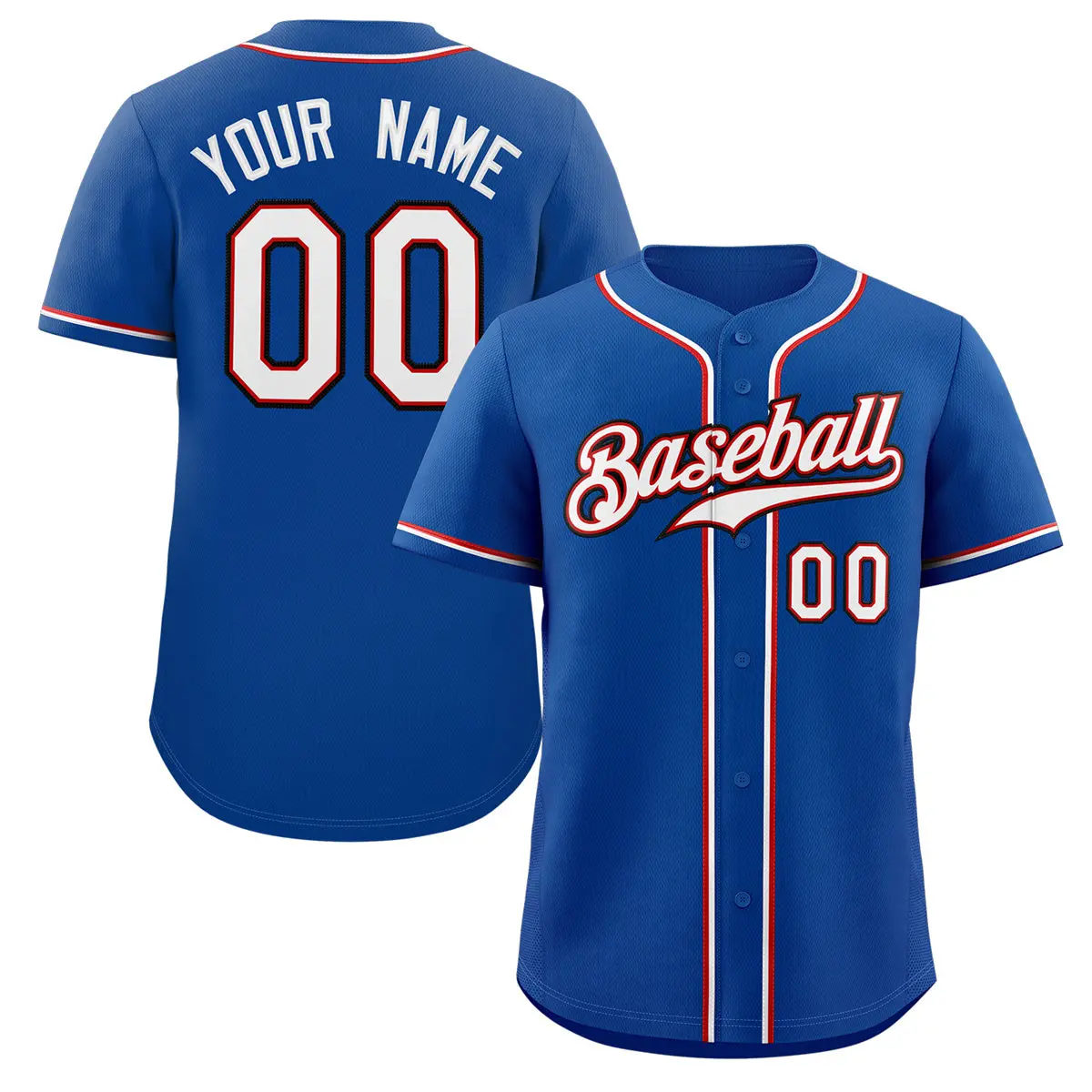 Classic Style Royal White-Black Baseball Jersey