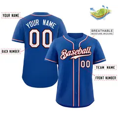 Classic Style Royal White-Black Baseball Jersey 2