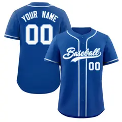 Classic Style Royal White-Light Blue Baseball Jersey 1