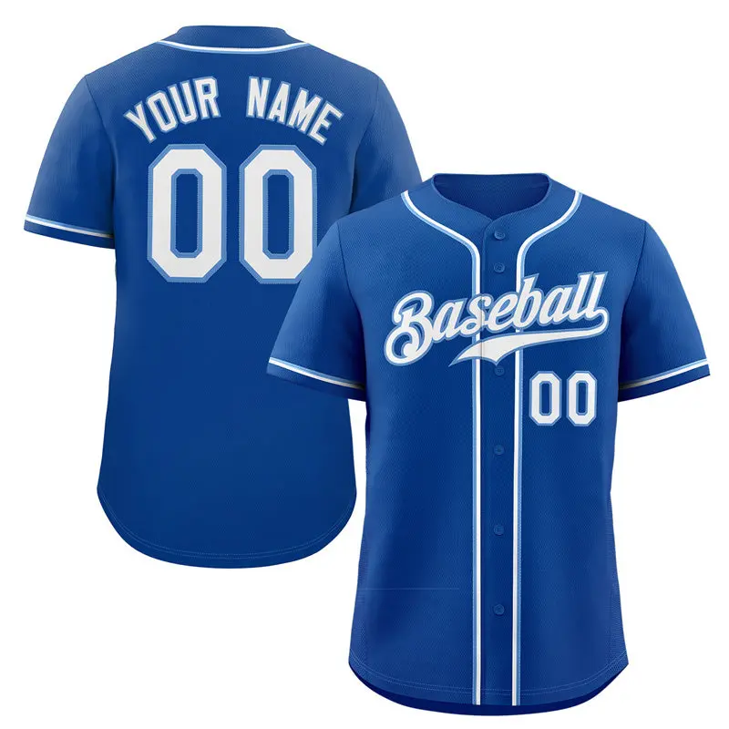 Classic Style Royal White-Light Blue Baseball Jersey