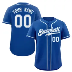 Classic Style Royal White-Light Blue Baseball Jersey 1