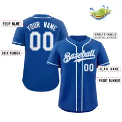 Classic Style Royal White-Light Blue Baseball Jersey 3