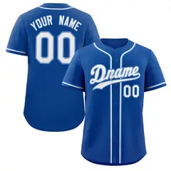 Classic Style Royal White-Light Blue Baseball Jersey
