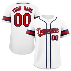 Classic Style White Red-Navy Baseball Jersey