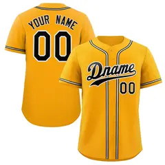 Classic Style Yellow Black-White Baseball Jersey