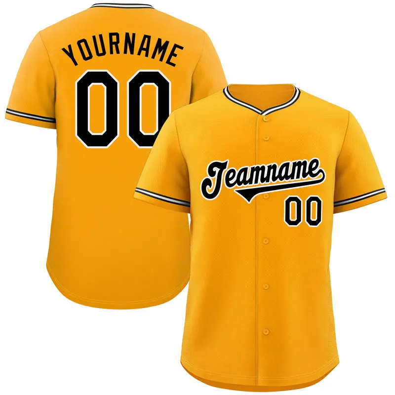 Classic Style Yellow Black-White Baseball Jersey