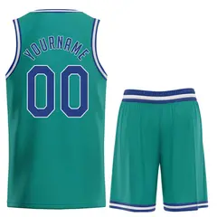 Classic Teal Royal-White Basketball Team Uniform Jersey 2