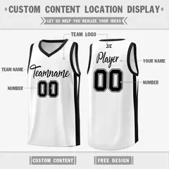 Classic White Black Basketball Jersey 2