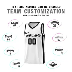 Classic White Black Basketball Jersey 3