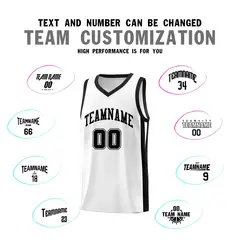 Classic White Black Basketball Team Uniform Jersey 3
