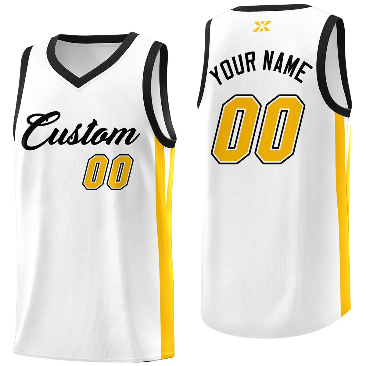Classic White Black Outdoor Basketball Jersey