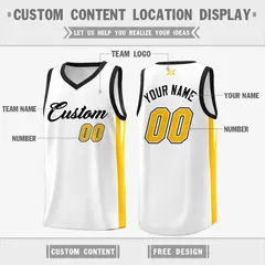 Classic White Black Outdoor Basketball Jersey 2