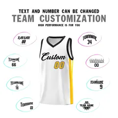 Classic White Black Outdoor Basketball Jersey 3