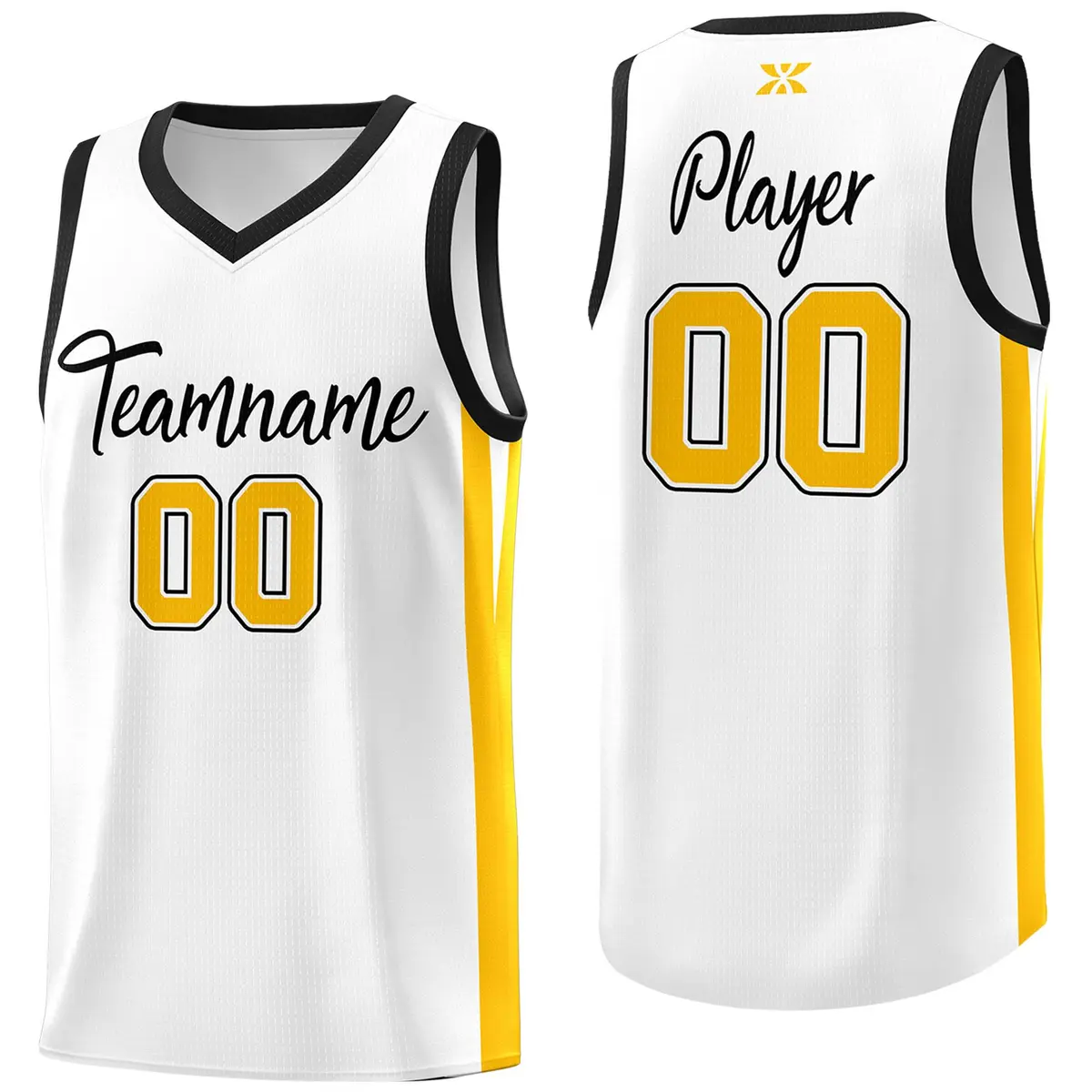 Classic White Black Outdoor Basketball Jersey