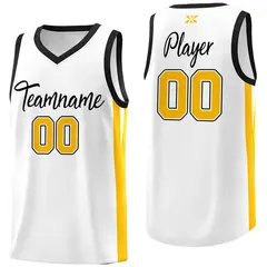 Classic White Black Outdoor Basketball Jersey