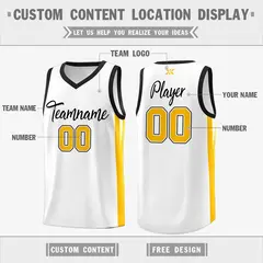 Classic White Black Outdoor Basketball Jersey 2