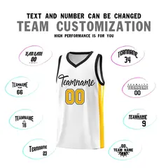 Classic White Black Outdoor Basketball Jersey 3