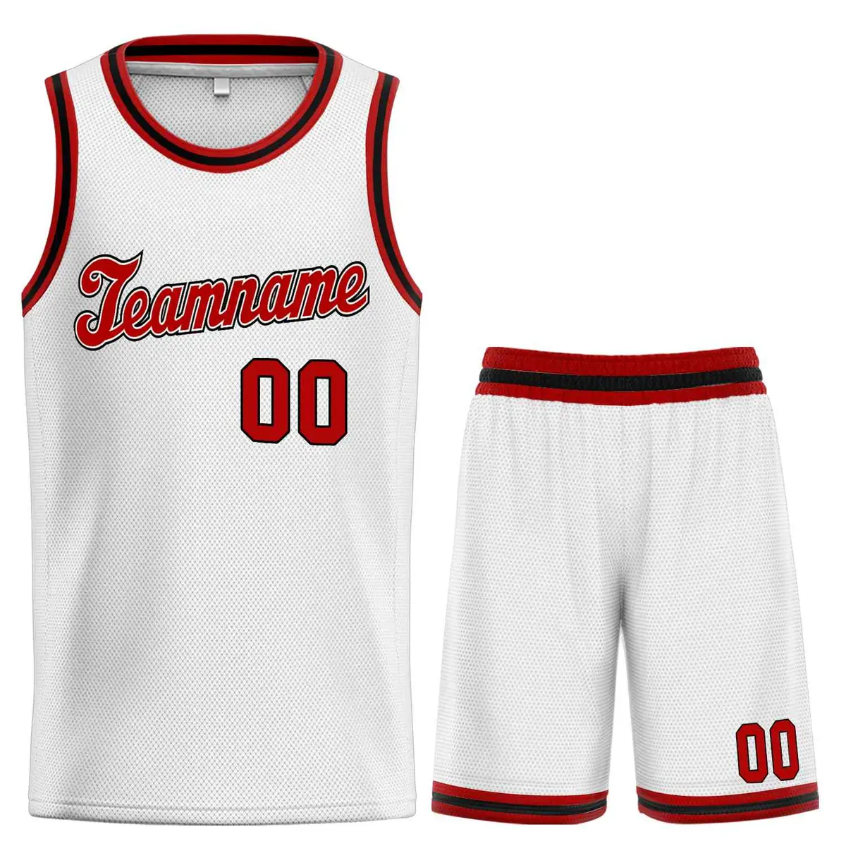 Classic White Maroon-Black Basketball Uniform Jersey