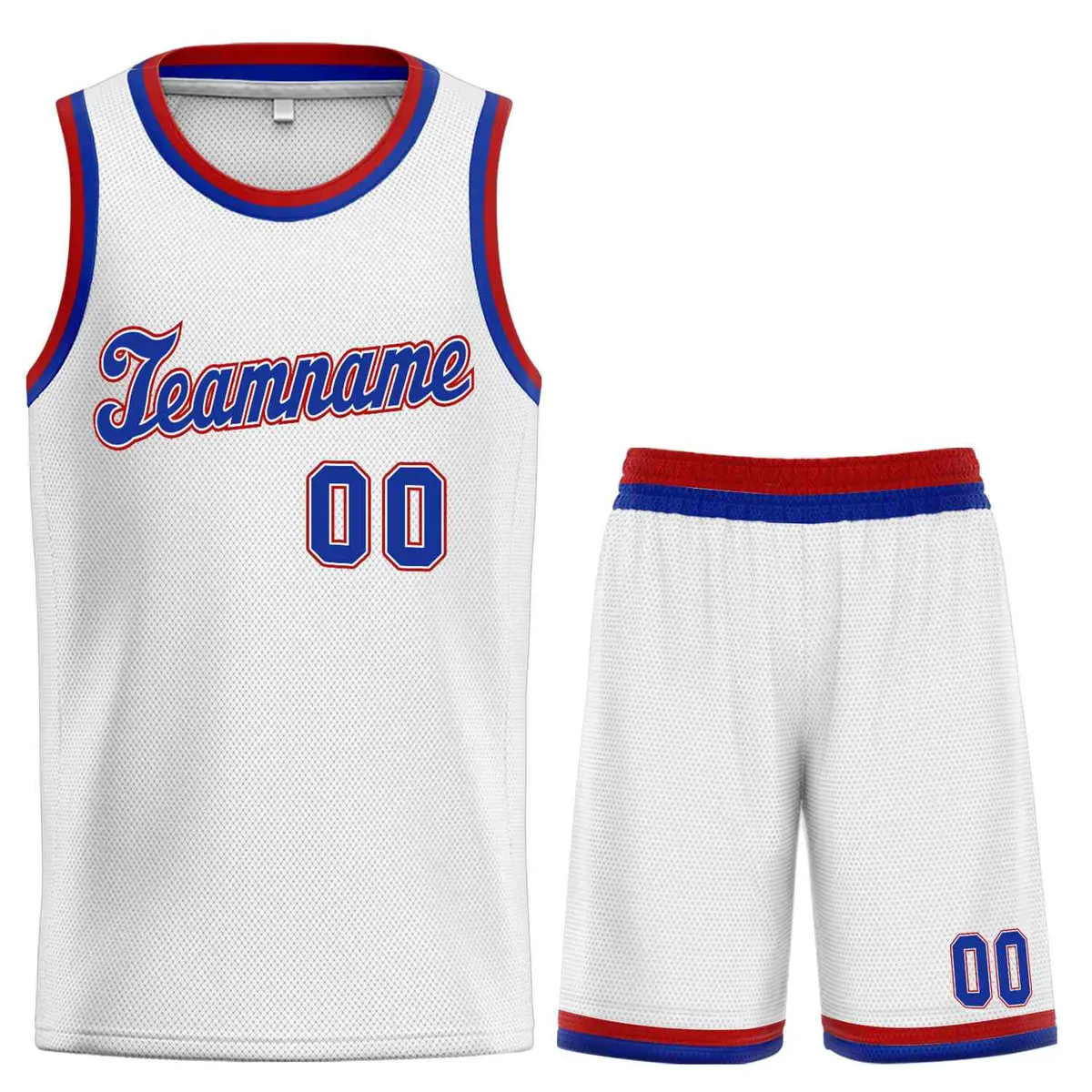 Classic White Royal-Red Basketball Uniform Jersey