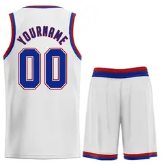 Classic White Royal-Red Basketball Uniform Jersey 2