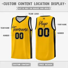 Classic Yellow Black Basketball Jersey 2