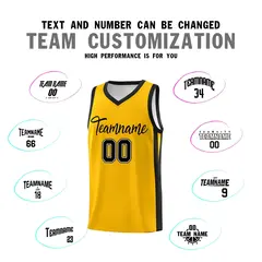 Classic Yellow Black Basketball Jersey 3