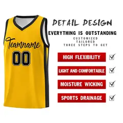 Classic Yellow Black Basketball Jersey 4