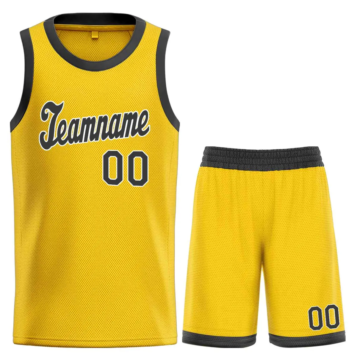 Classic Yellow Brown-White Team Basketball Jersey