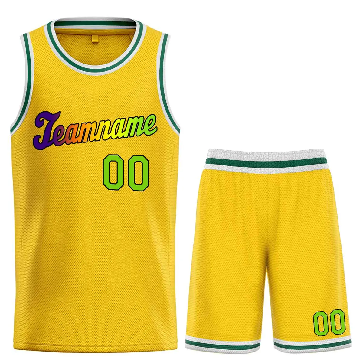 Classic Yellow Purple-Black Team Basketball Jersey