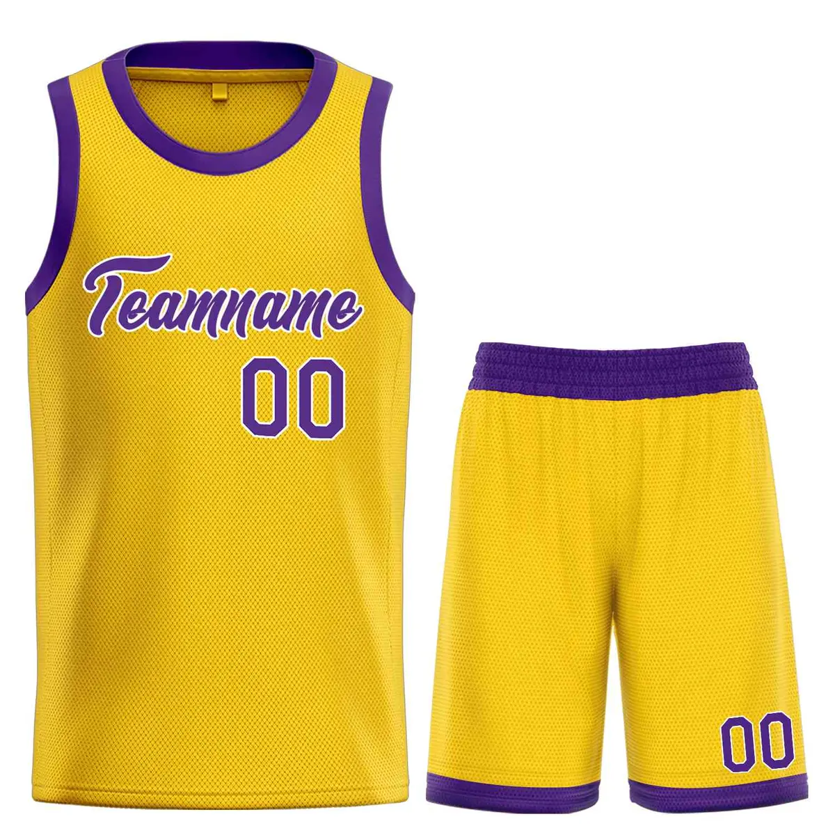 Classic Yellow Purple-White Heal Basketball Jersey Set