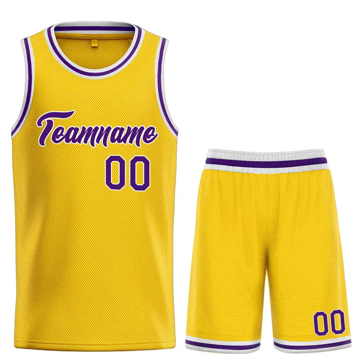 Classic Yellow Purple-White Heal Basketball Jersey Set