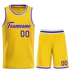 Classic Yellow Purple-White Heal Basketball Jersey Set 1
