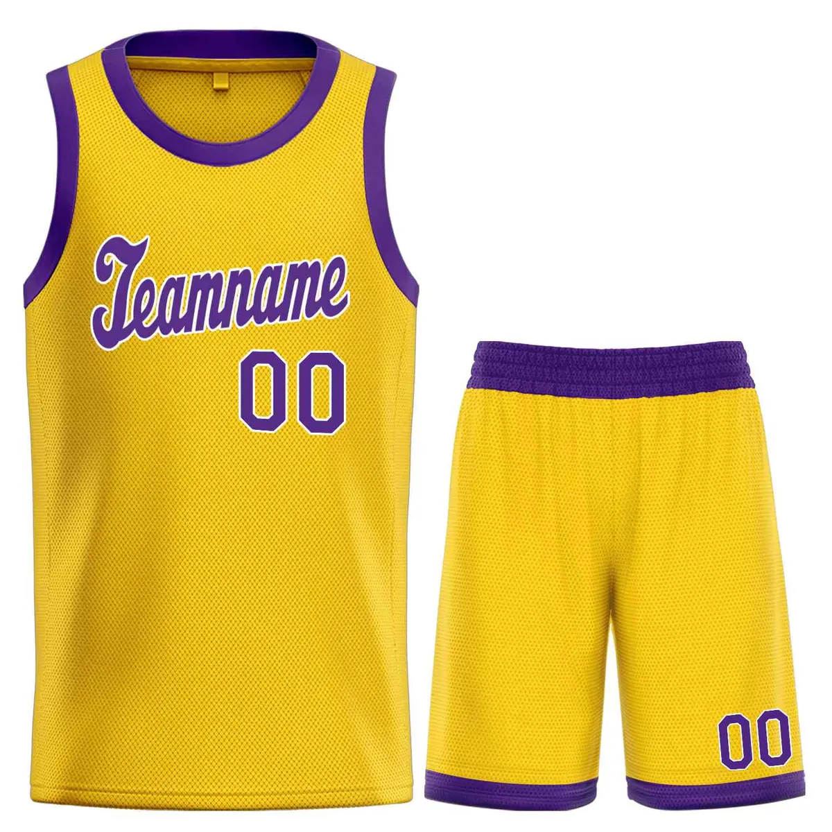 Classic Yellow Purple-White Team Basketball Jersey