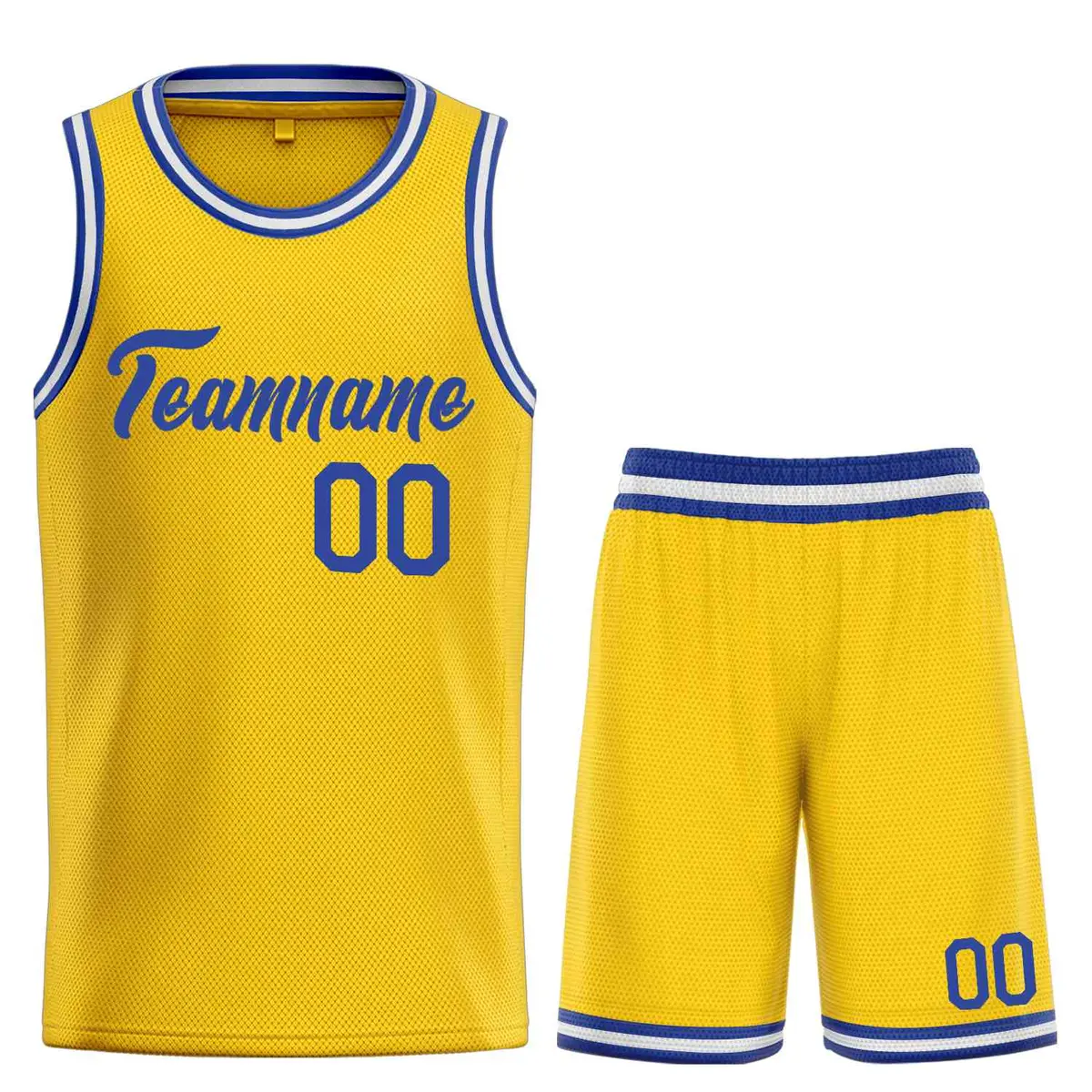 Classic Yellow Royal Heal Sports Basketball Jersey Set