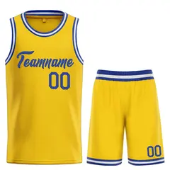 Classic Yellow Royal Heal Sports Basketball Jersey Set